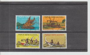 Papua New Guinea  Scott#  406-409  Used  (1975 Traditional Canoes)