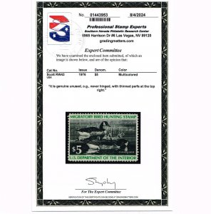 EXCELLENT GENUINE SCOTT #RW43 VF-XF MINT PRISTINE OG NH 1976 DUCK STAMP PSE CERT