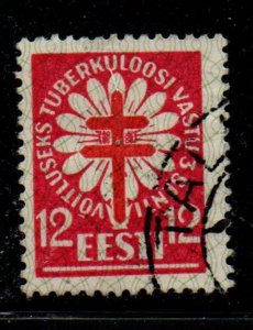 Estonia Sc B26 1933 12s + 3s Lorraine Cross & Flower TB stamp used