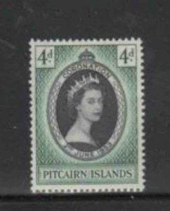 PITCAIRN ISLANDS #19 1953 CORONATION ISSUE MINT VF LH O.G
