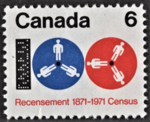 Canada 542 MNH VF 6 Cent Census, 1871-1971
