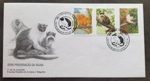 *FREE SHIP Brazil Preservation Fauna Monkey 1994 Primates Wildlife (stamp FDC)