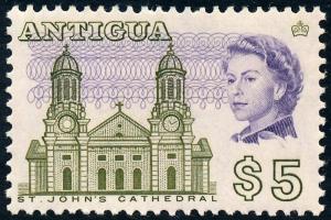 Antigua 1966 $5 Olive-Green & Slate-Violet SG195 MH