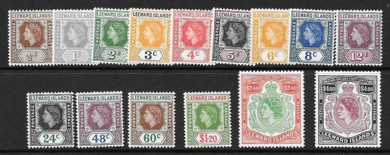 LEEWARD ISLANDS SG126/40 1954 DEFINITIVE SET MNH