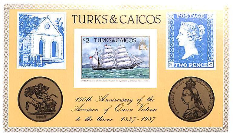 Turks and Caicos Islands 1987, Queen Victoria s/s, imperforated, MNH