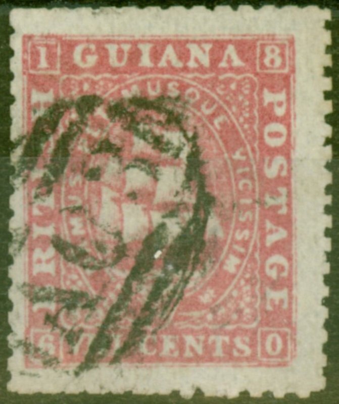 British Guiana 1863 8c Carmine SG73 P.12.5 x 13 Good Used