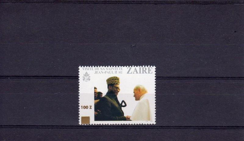 ZAIRE 1990 Pope John-Paul II-P.Mobuto ovpt.100Z Mi.#1003  VERY RARE