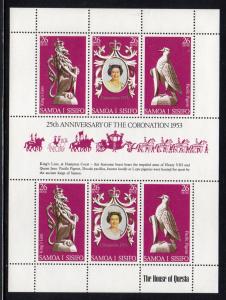 Samoa Sc 472 1978 25th Anniv Coronation stamp sheet mint NH