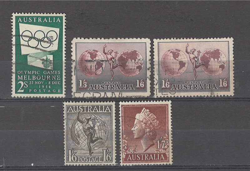 COLLECTION LOT # 4878 AUSTRALIA 5 STAMPS 1934+ CV+$12.50
