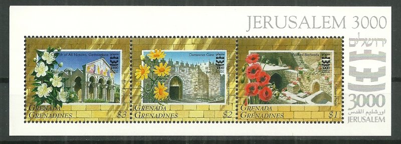 1996 Grenada Grenadine 1840 Jerusalem 3000th Anniversary S/S MNH