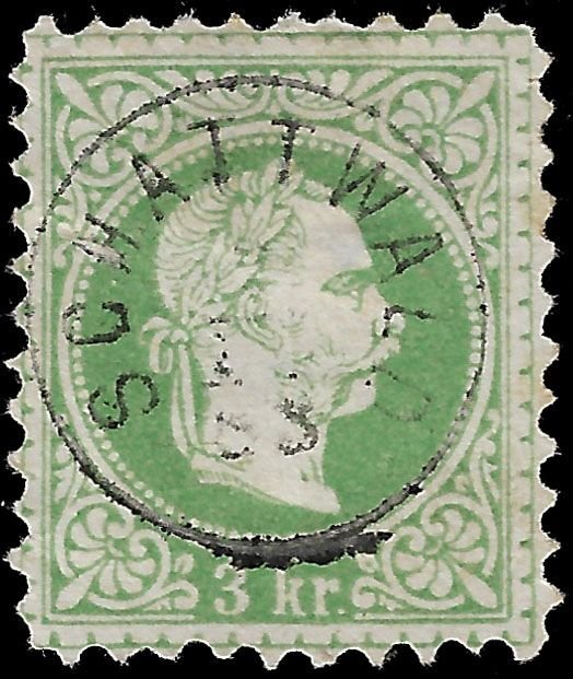 Austria 1876 Sc 35b U vf P 10 1_2