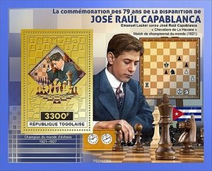 Togo - 2021 Chess Champ Jose Raul Capablanca - Stamp Souvenir Sheet - TG210235b