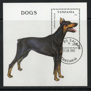 Thematic stamps TANZANIA 1993 DOGS M/S1688 used