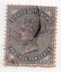 Straits Settlements Sc#39 used, VF, crease on back, Cv$80