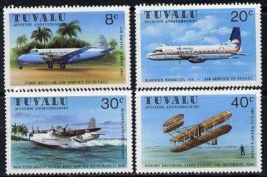 TUVALU - 1980 - Aviation - Perf 4v Set - Mint Never Hinged