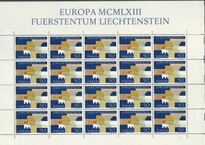 Liechtenstein # 379  Europa  1963  Full Sheet of 20  (1) Mint NH