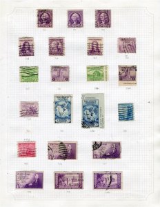 USA; 1932-34 fine early run of used values on cat numbered album page