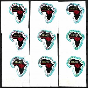 SIERRA LEONE STAMPS, HUMAN RIGHTS DEMAND PEACE & JUSTICE, SET OF 9 , MNH