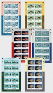 Isle of Man IOM 2024 Europa CEPT Fishes Marine Mosaics set of 6 sheetlets MNH