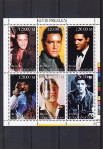 Turkmenistan 1999 ELVIS PRESLEY Sheetlet (6) Perforated MNH