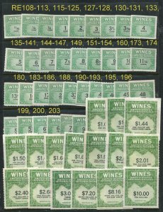 GENUINE-SCOTT-RE108/203-MINT-NGAI-NH-SET-OF-56-WINE-STAMPS-DEALER-CLOSEOUT