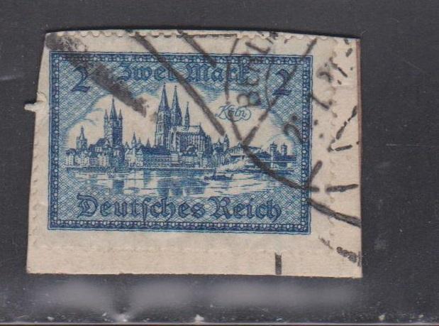 GERMANY Scott # 338 Used  - On Piece - Clipped Corner