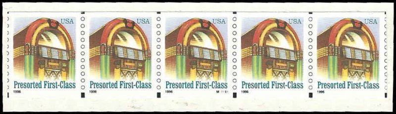 PCBstamps  US #3132 CPS5 (M11111) $1.25(5x(25c))Juke Box, MNH, (2)