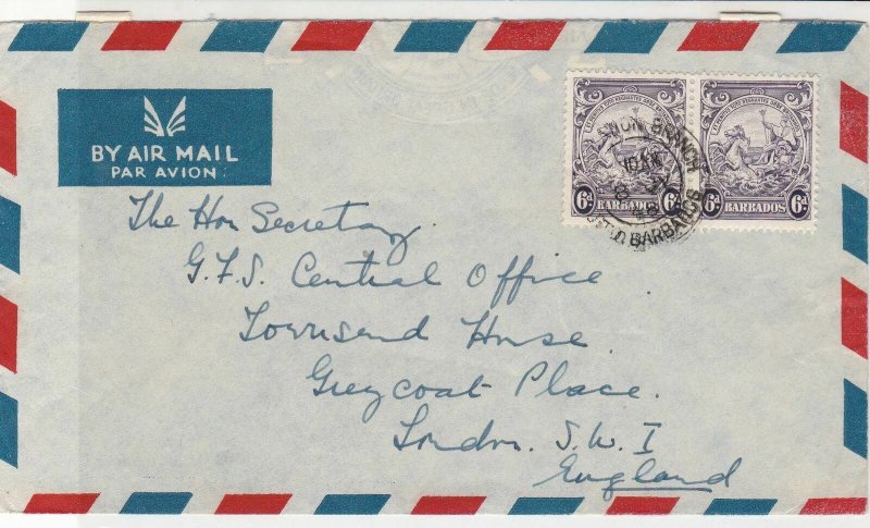 Barbados 1948 Airmail to England Stamps Cover  ref R18578