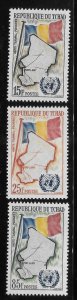 Chad 1961 Admission to United Nations Flag Sc 67-69 MNH A2200