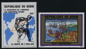 Benin 687-8 MNH Christopher Columbus, Ships, Map