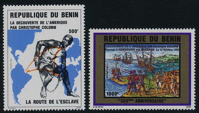 Benin 687-8 MNH Christopher Columbus, Ships, Map