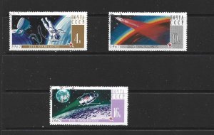 RUSSIA - 1967 COSMONAUTS' DAY  -SCOTT 3316 TO 3318 - USED