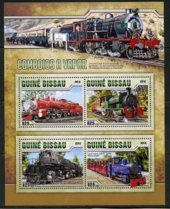 GUINEA BISSAU  2016 STEAM ENGINES  SHEET MINT NEVER HINGED