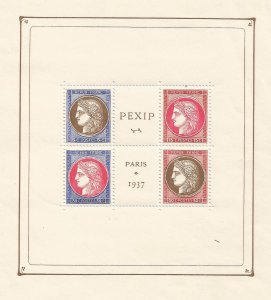 France # 329 Sheet Mint, Light hinge