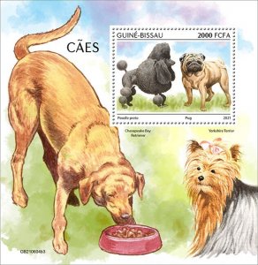 GUINEA BISSAU - 2021 - Dogs - Perf Souv Sheet #3  - Mint Never Hinged