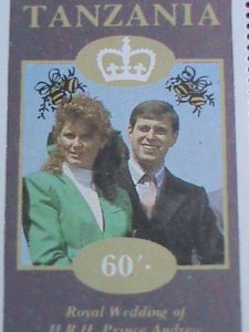 TANZANIA-ROYAL WEDDING -PRINCE ANDREW MNH S/S SHEET-VERY FINE