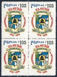 Philippines 1347 block/4,MNH.Mi 1220. Meycuaayan,founded 1578-1579.1978.Arms.