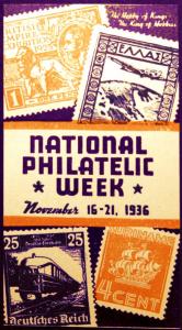 1936 National Philatelic Week Cinderella MNH