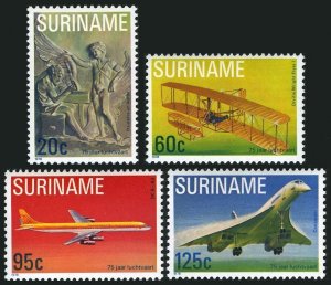 Surinam 516-519,MNH.Michel 849-852. Wright Brothers powered flight,75th Ann.1978