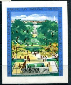 Sharjah 1966 Perf souvenir sheets  Arlington National Crematory MNH 10622