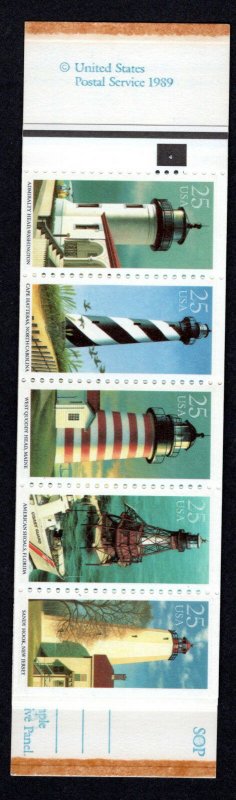  2470-74 - Lighthouses Complete Booklet171 P#4 Four Panes MNH-VF Cat. $49.50