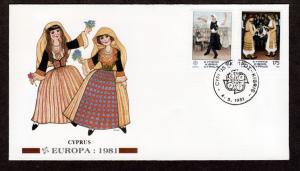 Cyprus 1981 # 560-561 FDC Europa!