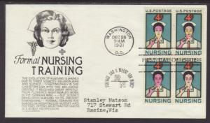 US 1190 Nursing B/4 1961 Anderson Typed FDC