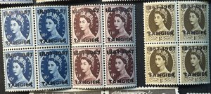 GREAT BRITAIN/BOA/TANGIER # 592-611-MNH--COMPLETE SET IN BLOCKS OF 4--1957