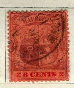 MAURITIUS; 1902-04 early Colony Badge issue fine used 6c. value