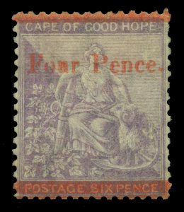 CAPE OF GOOD HOPE 1868 Hope Seated 4p/6p FONR Error Sc# 20b (SG27b) mint MH RR