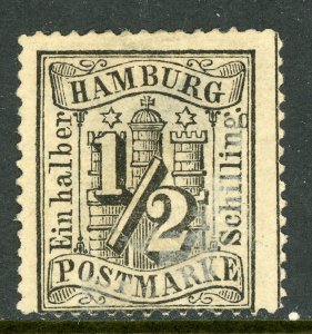 Germany States 1864 Hamburg ½s Black Scott #13 Mint G454