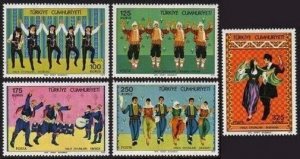 Turkey 2009-2013, hinged. Michel 2361-2365. Regional Folk Dances, 1975.