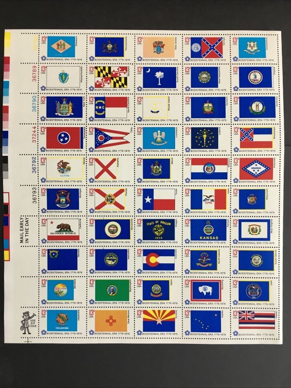 1976 sheet, 50 state flags Sc# 1633-82