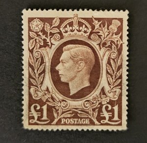 Great Britain 1939 SG478c used £1 KGVI
